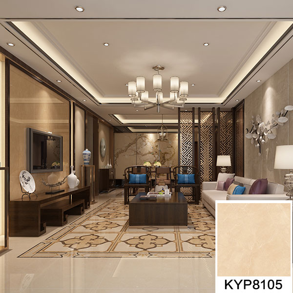 02 j9游戏大理石瓷砖：世纪米黄 KYP8105地面铺贴成效图